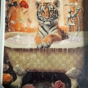 Tiger in a Gucci Bath by Oliver Gal